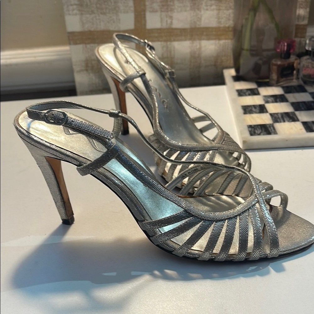 Nina Silver Heels Elegant Stiletto Sandals - Picture 10 of 12